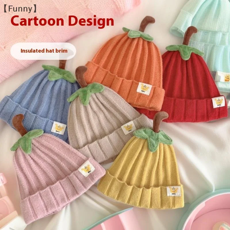 할로윈 아기 호박 모자 유아 어린이 호박 비니 귀여운 니트 모자 신생아 비니 아기 소년 소녀 5M-3Y 추수 감사절 모자