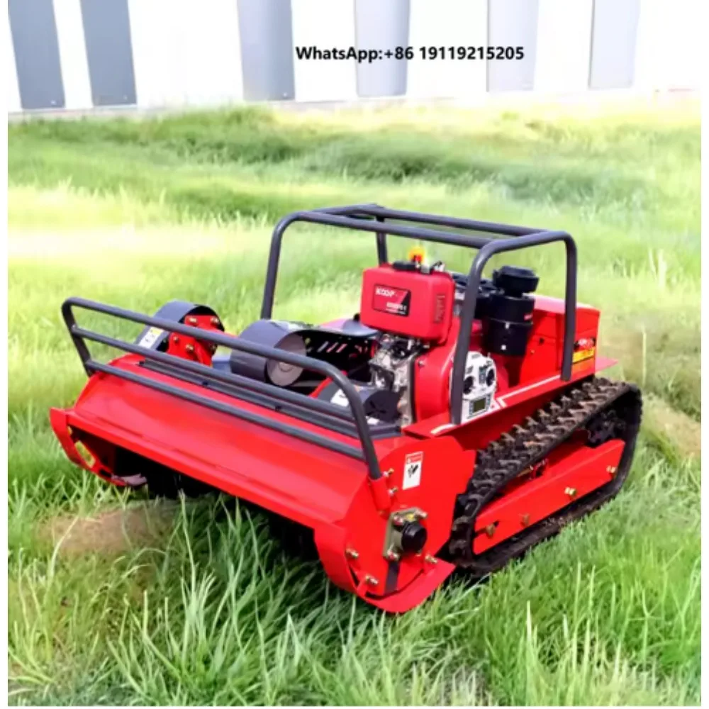 Flail Mower Engine Small Robot Grass Cutter Cutting Width 800mm/1000mm/1200mm Remote Control Crawler Lawn Mower