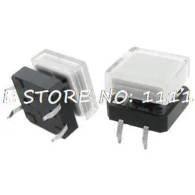 5 uds 12x12x14mm PCB interruptor de botón táctil momentáneo DIP con tapa cuadrada