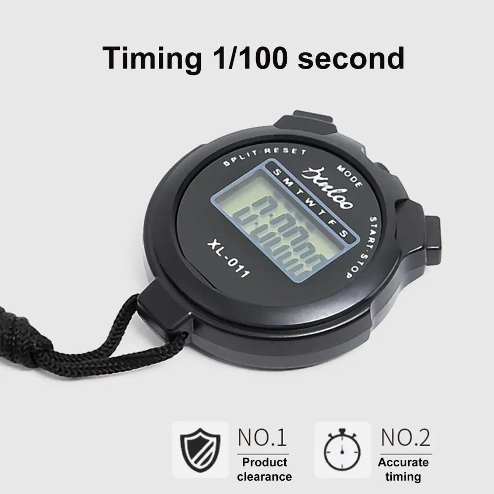 Stopwatch Timer Waterproof Digital Stopwatch with Silent Timer Chronograph Function Compact Size Simple Operation for Sports