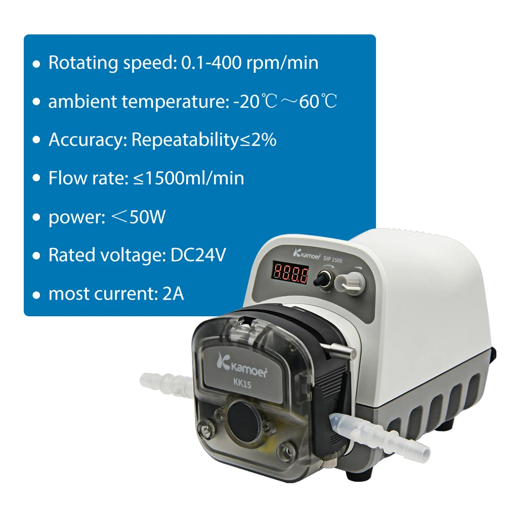 Imagem -02 - Kamoer-bomba Peristáltica de Alto Fluxo Inteligente para Laboratório Motor Deslizante Bomba Doseadora cw Ccw 05 10v 24v Dip1500