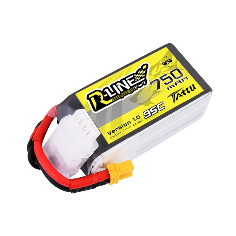 Original TATTU-R-LINE 1.0 95C 750mAh 11.1V LiPo แบตเตอรี่สําหรับเฮลิคอปเตอร์ RC Quadcopter FPV Racing Drone อะไหล่ 11.1V แบตเตอรี่