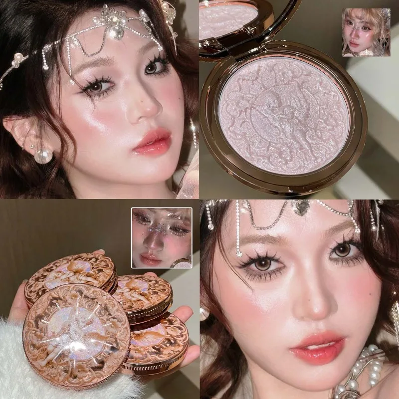 Diamond High Gloss Highlighter Palette Powder Natural Long-lasting Brighten Contour Radiant Skin Multi-Use Face Eye Cheek Makeup