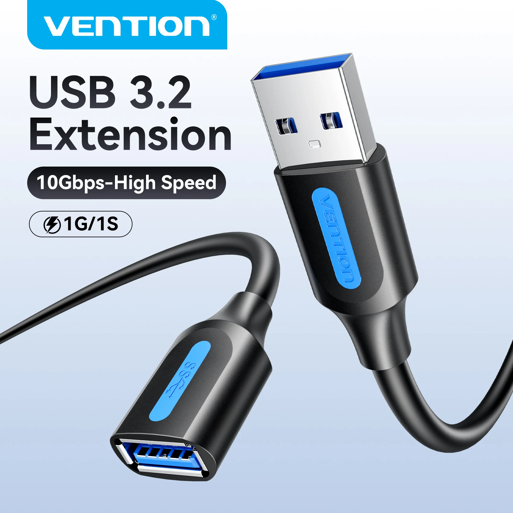 Vention 10Gbps USB Extension Cable USB 3.0 3.2 Data Cord for SSD Xbox PC USB Drive High Speed Male to Female USB Extender Cable