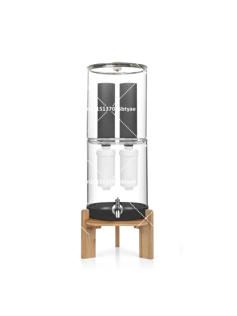 Glass gravity water filtration system 14-liter countertop water dispenser, chlorine removal, suitable for family camping