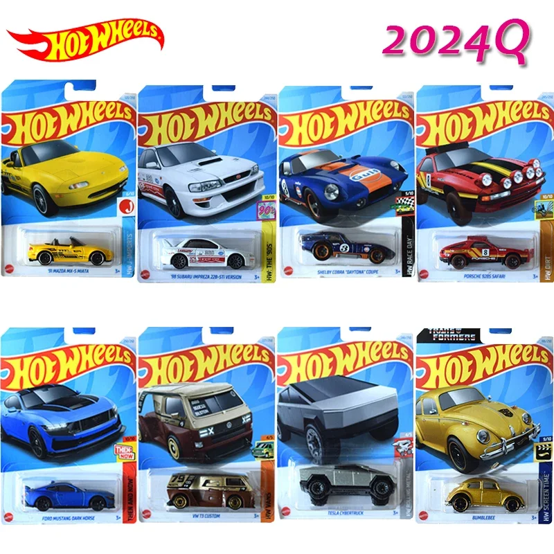 Original Hot Wheels 2024Q Case 1/64 Car McLaren Motorcycle Safari T3 Tesla Cybertruck Dodge Van Alfa Mdoels Boys Toys Collection