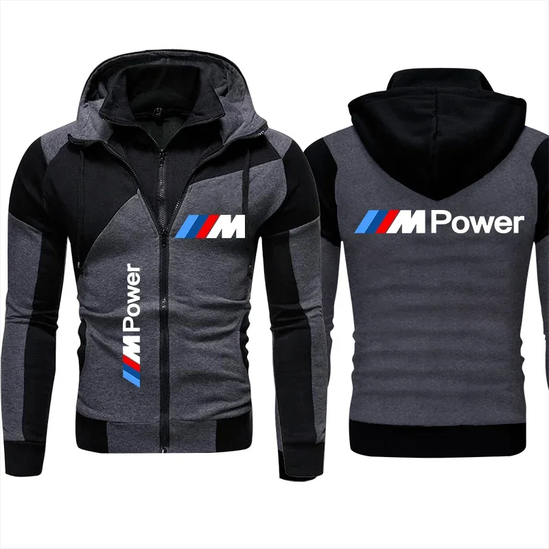 Men\'s cycling BMW hooded sweatshirt, motorcycle jacket, racing team high-quality sportswear, zipper pullover, BMW jacket