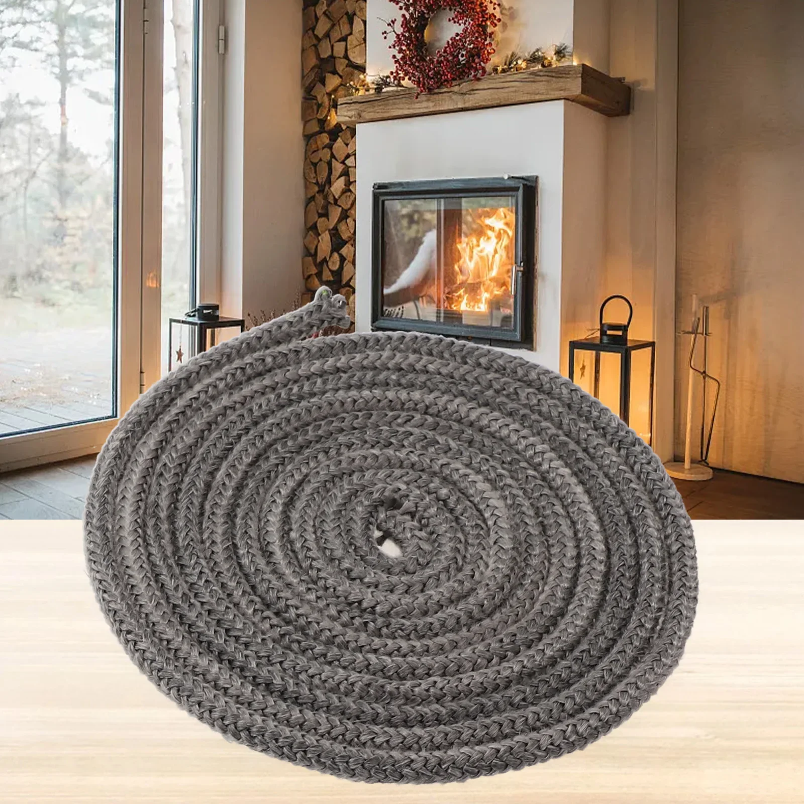 Wood Stove Door Gasket Rope Seal Soft Wood Burning Stove Doors 8mm X 300cm For Boiler Good Sealing Performance