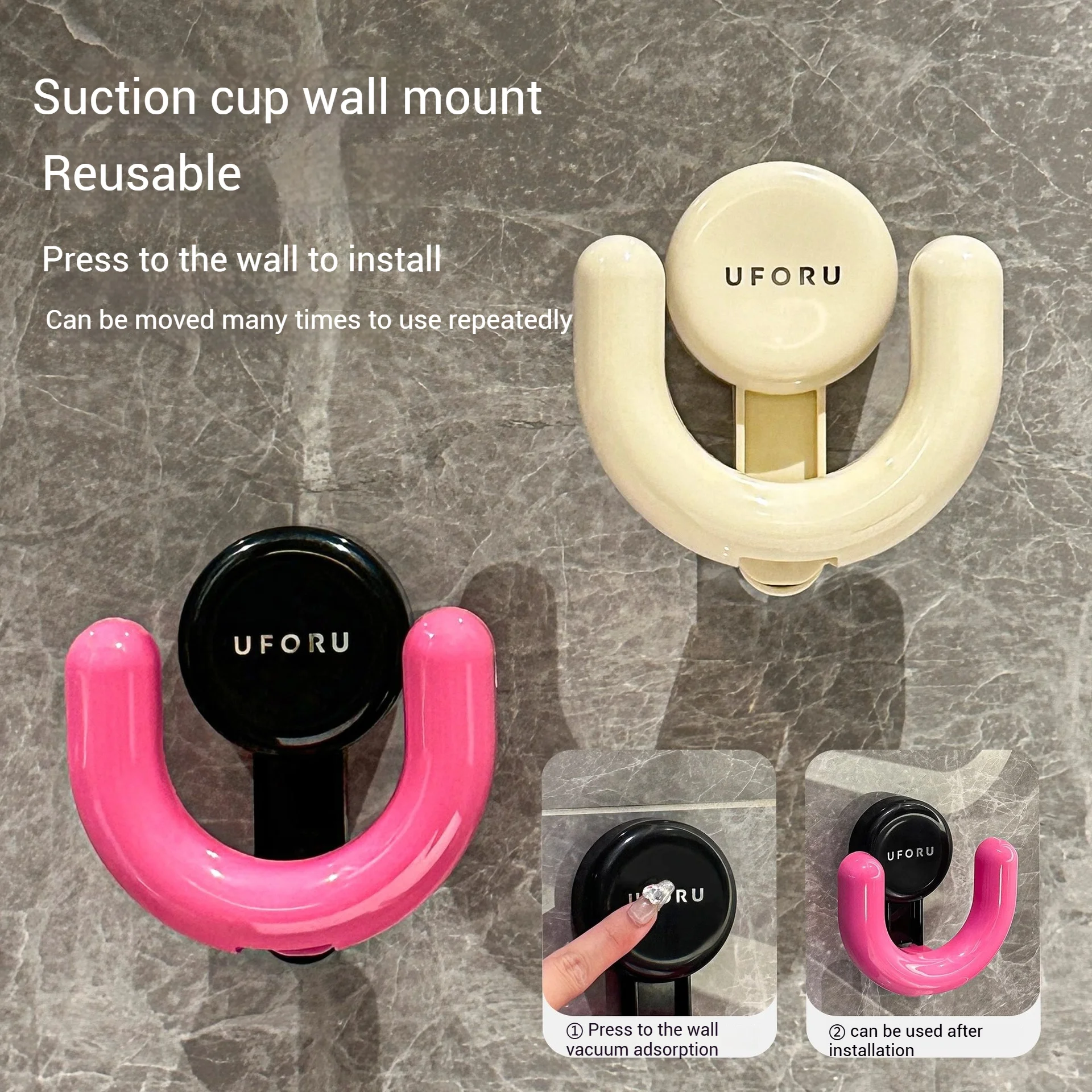 Suction Cup Wall Mounted Dopamine Organiser Bathroom Jewellery Hair Accessories Hairpin Hooks Slipper Rack Multifunctional Hooks