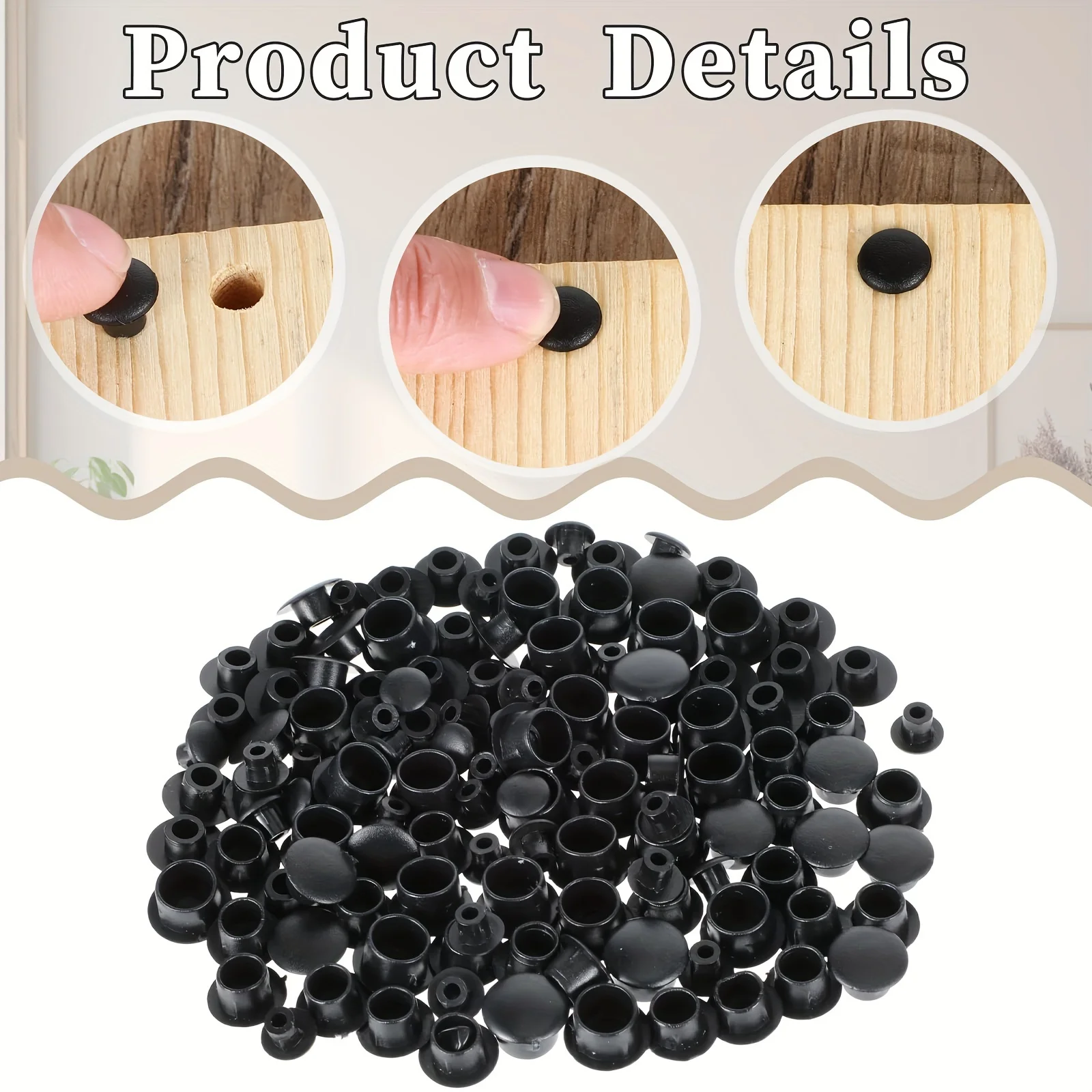 Wardrobe 5/6/8/10mm Plastic Hole Plug Furniture Cabinet Hole Plug Wardrobe Plug Hole Plug Screw Eye Decorative Cover Screw Caps image 2