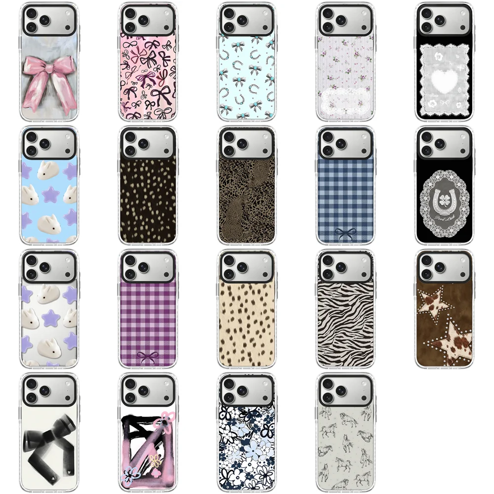 6080555 White Border Magnetic Case: Compatible with IPhone 17 16 15 14 13 12 Pro Max 17 Air