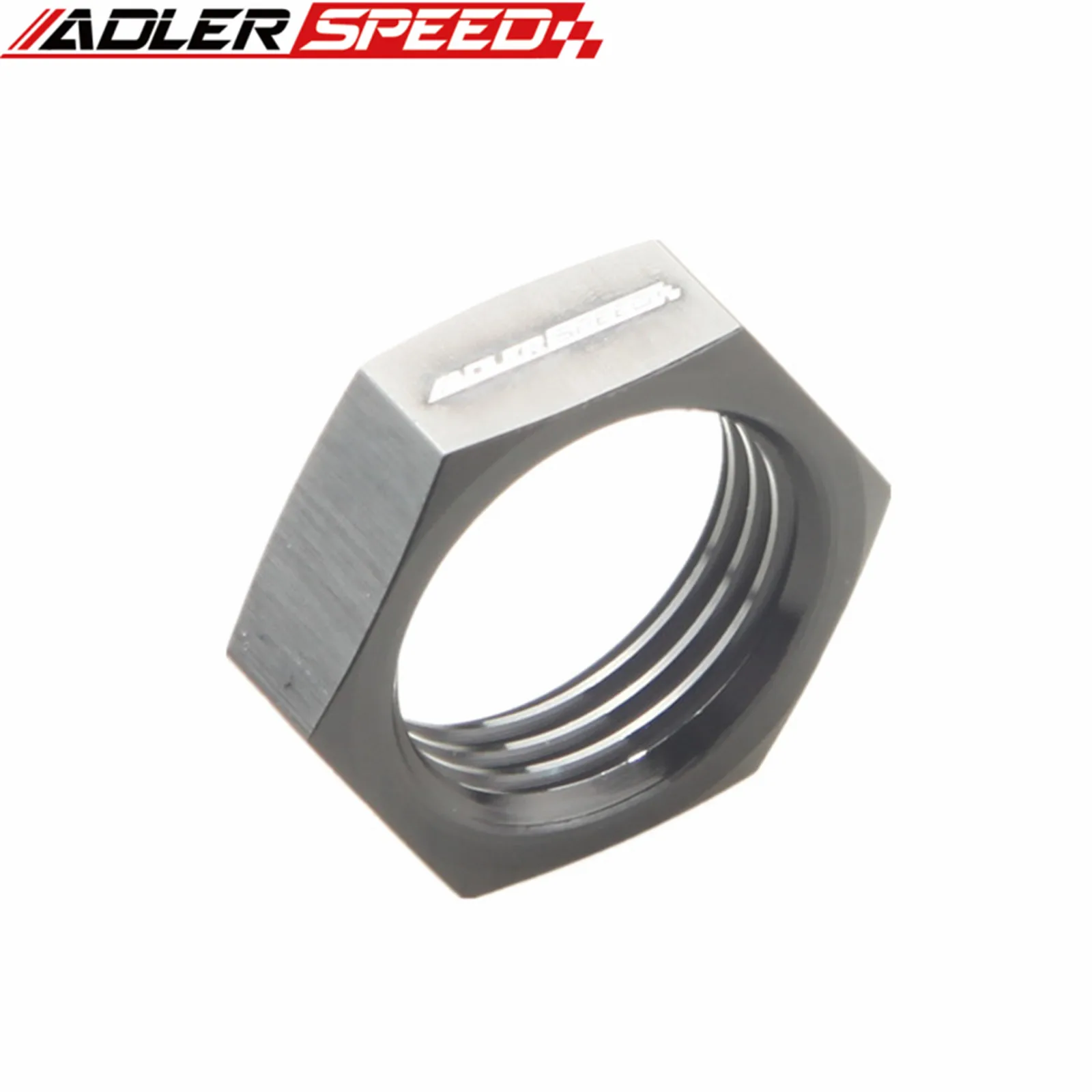 ADLERSPEED 3AN 4AN 6AN 8AN 10AN 12AN 16AN Aluminum Bulkhead Nut Fitting Adapter Black