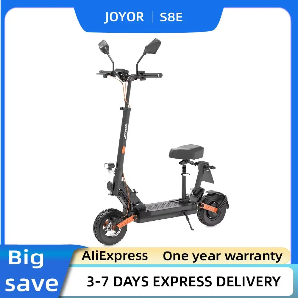 JOYOR S8E Elektroroller für Erwachsene mit 10-Zoll-Reifen und Scheibenbremsen vorne und hinten