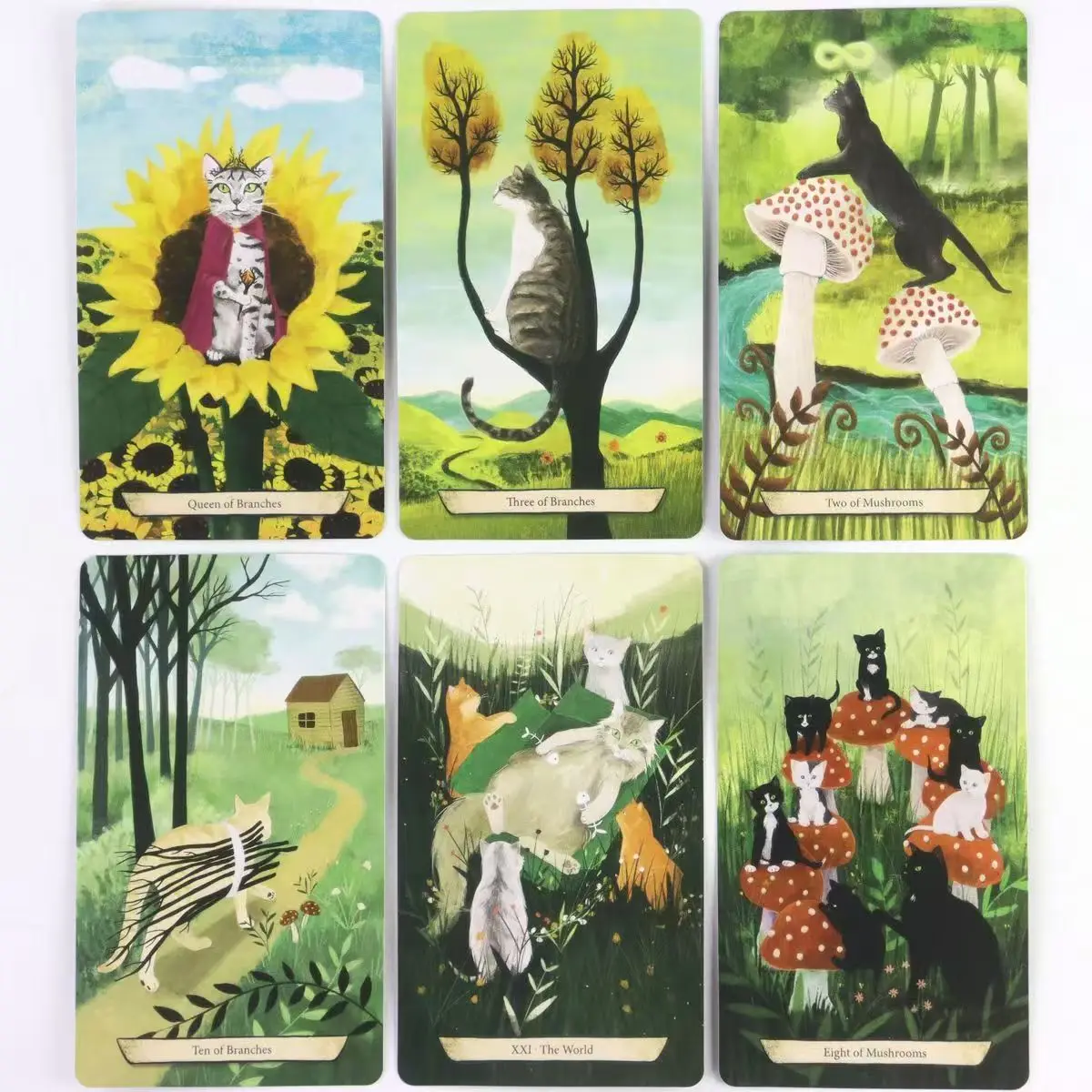 Enchanted Forest Felines Tarot Deck 78 Pcs Tarot Cards 10.3*6cm Based on Rider System Experience The Power of Cat-omancy