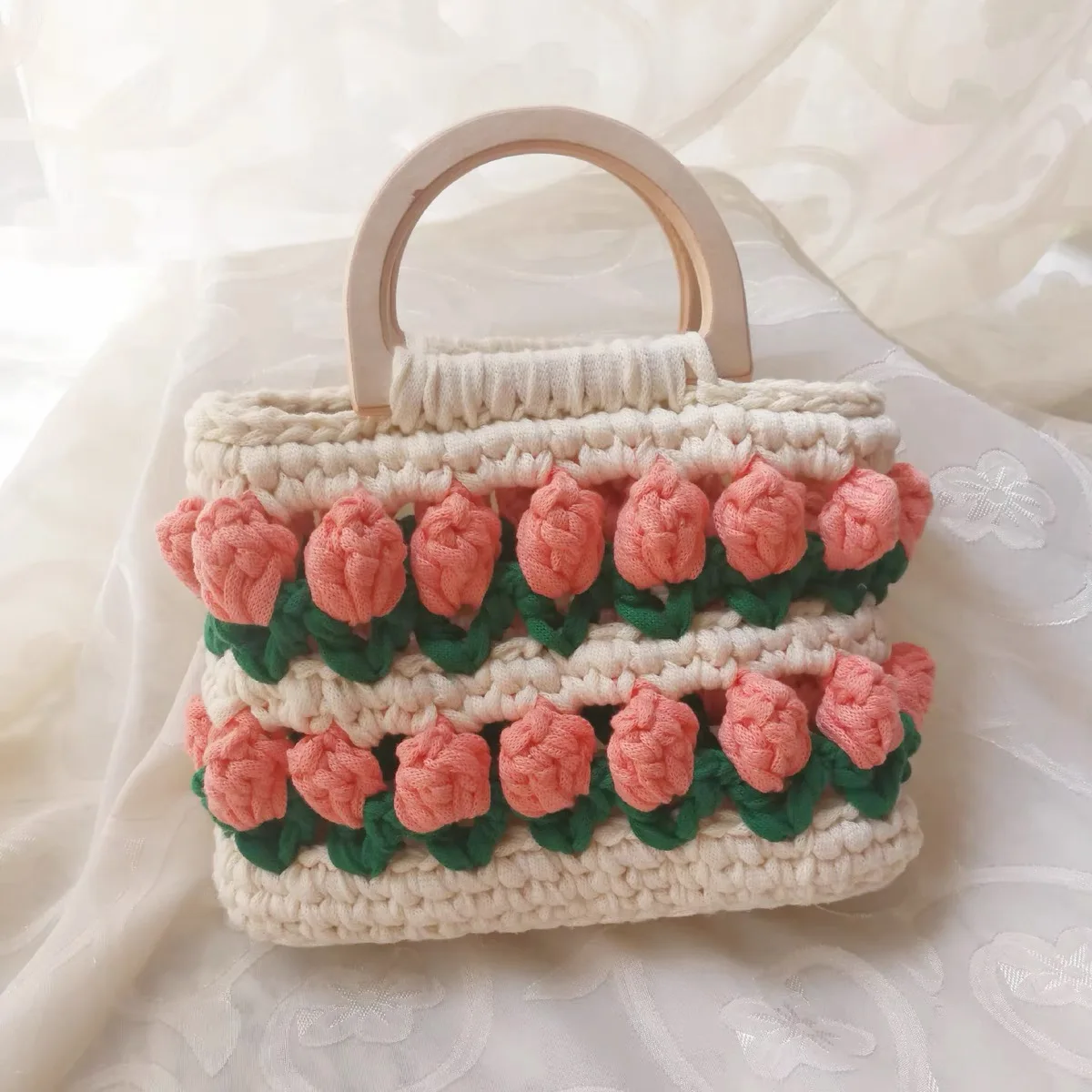 

New DIY Handmade Rose Flower Bag Creative Bags Making Materials Handcraft Weaving Material Bag Making Accessories