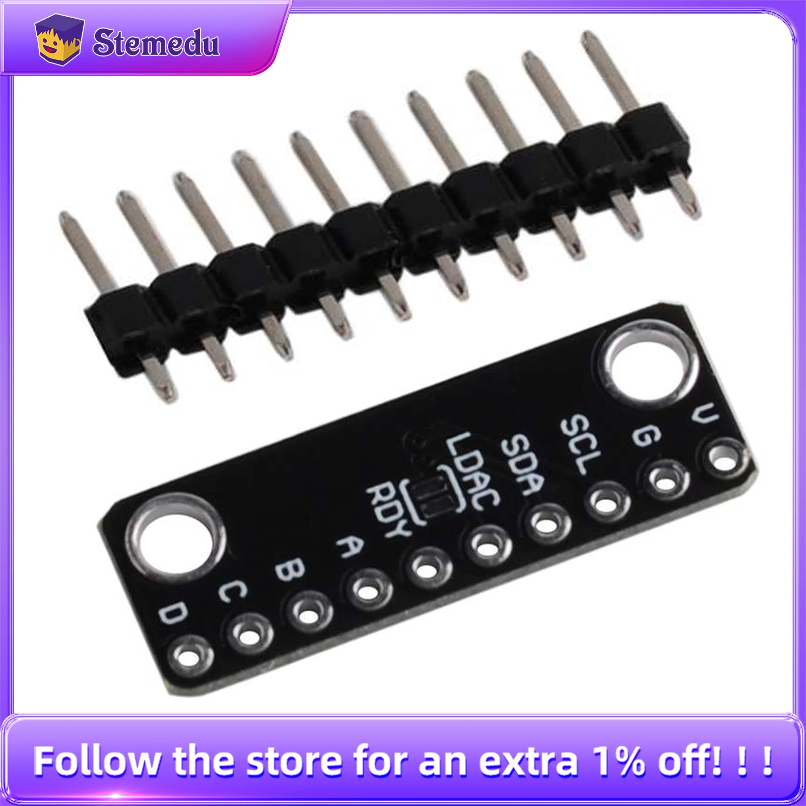 MCP4728 12 Bit Quad Digital to Analog Converter I2C Interface Low Power GY-MCP4728 with EEPROM Memory DAC Breakout Sensor Module