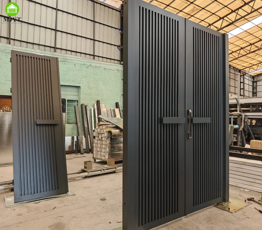 Porte battante double en aluminium de conception de portail principal Foshan