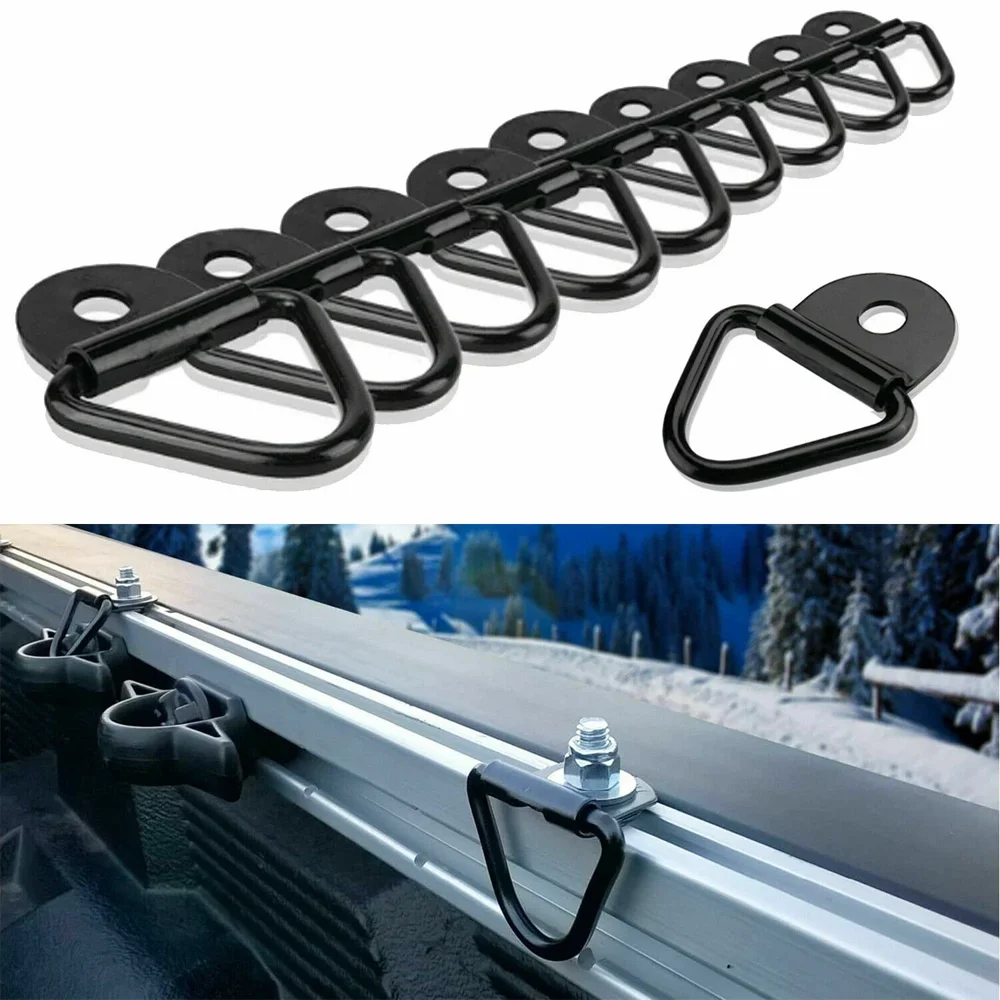 10Pcs Stainless Steel D Shape Pull Hook Tie Down Anchor Ring for Truck Trailer RV Boat Cargo Accessories