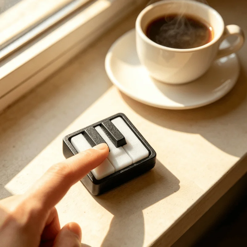 Mini Piano Keyboard Fidget Clicker Toy Satisfying Press Feeling Portable Keychain For Adults Office Stress Relief view 2