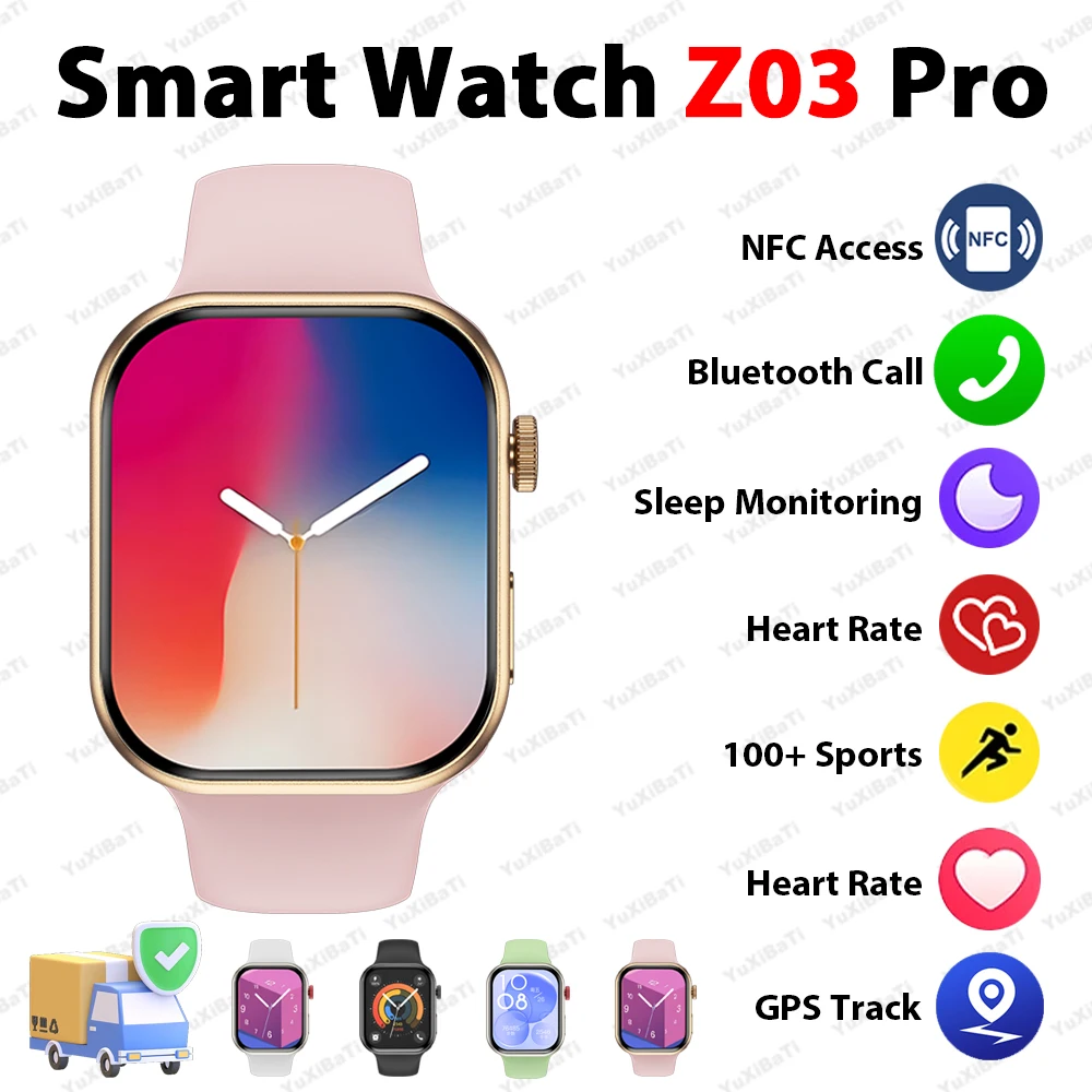 

New Fashion Watch Z03 Smart Watch Men 2025 Bluetooth Call Sports Watches Heart Rate Health Monitor Waterproof Smartwatch Women