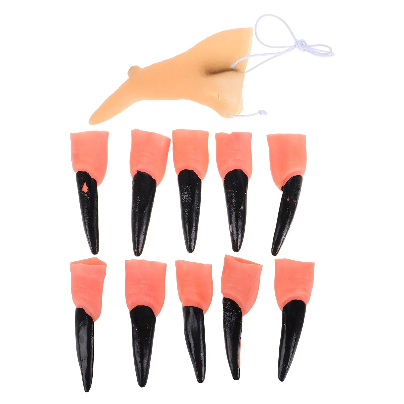 

Fake Nose Makeup Props 11 Pcs Witch Nails Witches Fingers Black Halloween Costumes Accessories