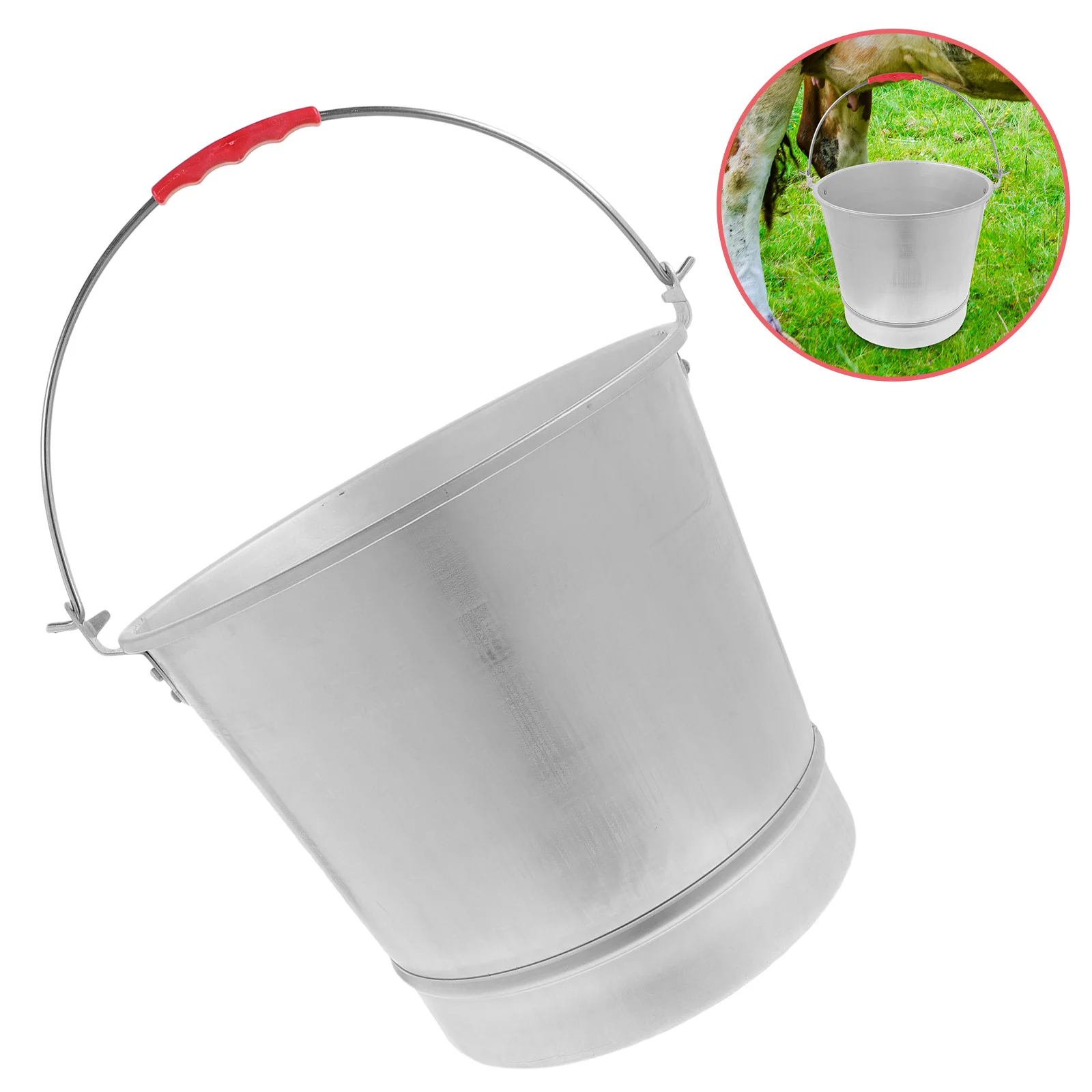 

Large Capacity Thickened Aluminum Water Bucket Durable Metal Milk Storage Bucket Ice Storage Container Water Holder