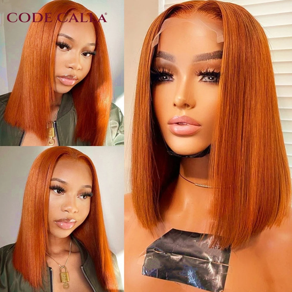 

Ginger Orange Straight Bob Wig Lace Front Human Hair Wigs For Women Human Hair Brazilian Bone Straight Lace Front Wigs Sale