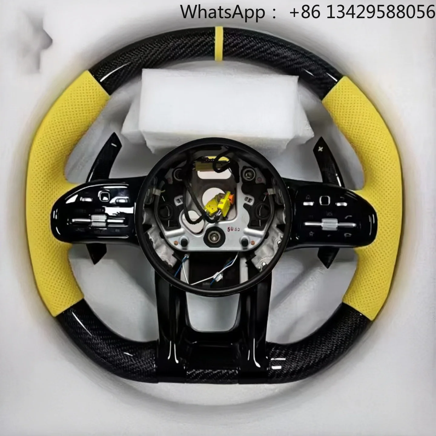 Customized for Mercedes Benz Steering Wheel AMG W204 C63 W218 W205 W223 W213 W212 W246 S63 a B C E G-Class Carbon Fiber Leather