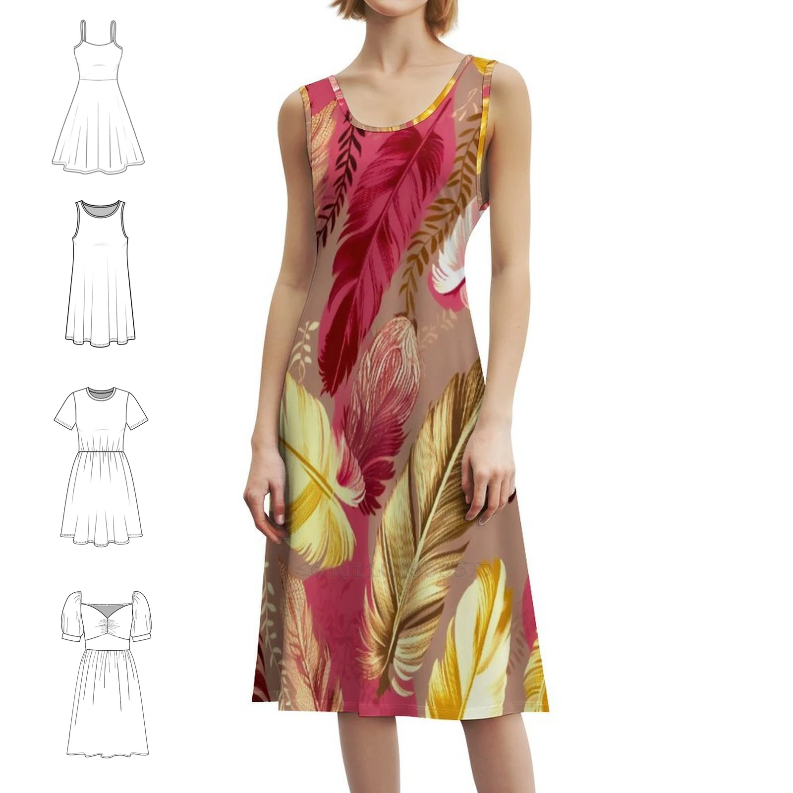 Feathers-Fuchsia Olive Green Blush Ivory Gold 2 Boho Chic Dress Elegant Fashion Beach Wedding Party Gown Feather Fuchsia Olive