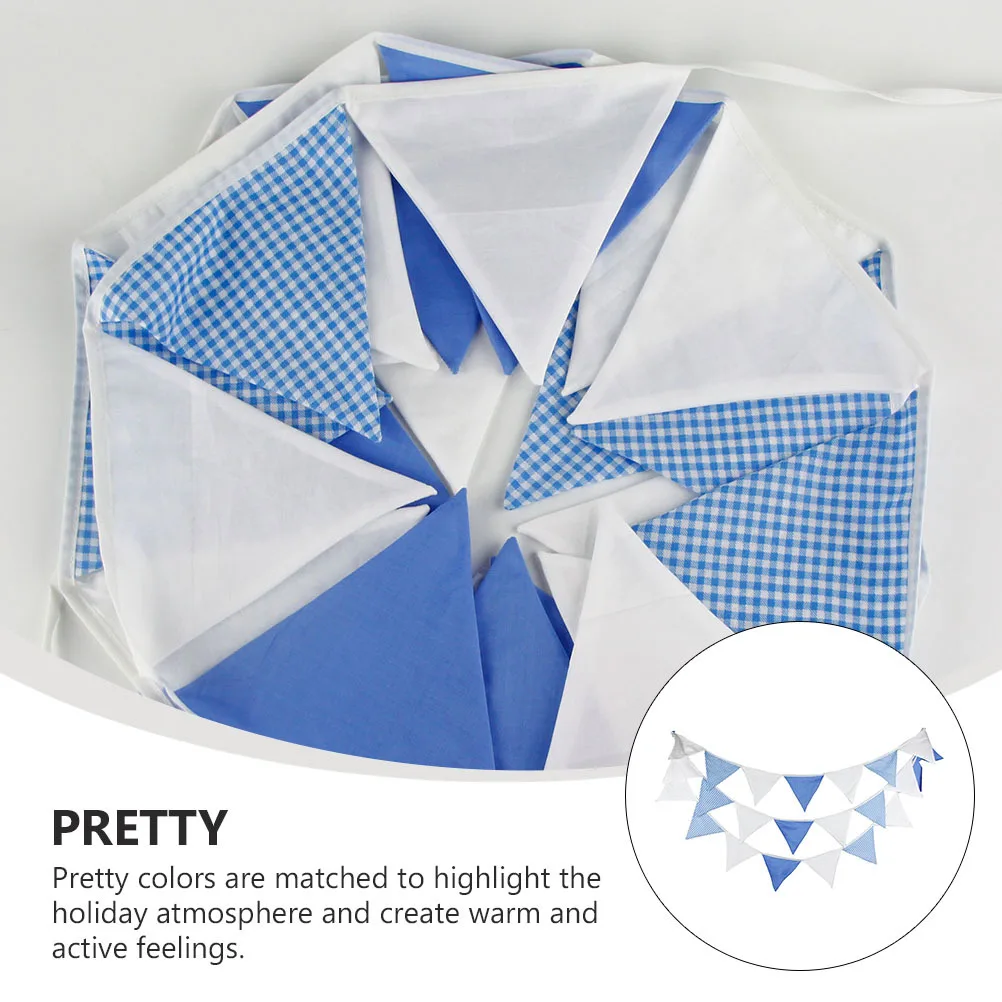 

1Pcs Triangle Flag Banner Cloth Material Lightweight Wedding Birthday Party Festival Pulling Decorative Flags