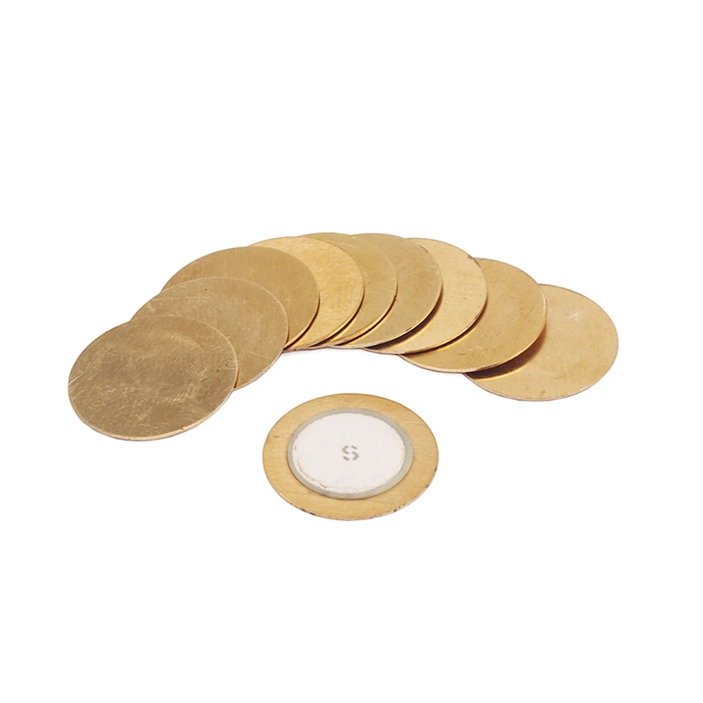 

10 PCS 35mm Diameter Piezo Discs Piezoelectric Copper Ceramic Buzzer Film Gasket for Instrument Acoustic Guitars Pickups