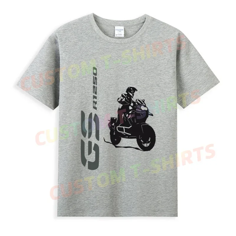 T-shirt gráfica casual GS R1250 para homens, tops desportivos clássicos, streetwear de grandes dimensões, respirável e confortável, T Cool, 2024