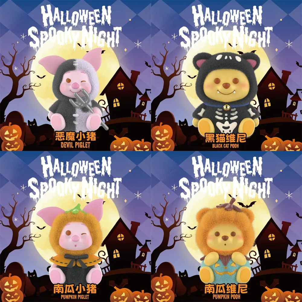 

Disney Winnie The Pooh Halloween Spooky Night Series Blindbox Pooh Piglet Roo Mystery Box Anime Doll Surprise Bag Decor Toy Gift