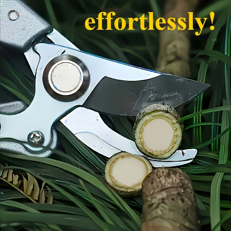 1Pc Stainless Steel Pruning Scissors, Heavy-Duty Garden Shears with Anti-Slip Handle, Perfect for Gardening Trimming