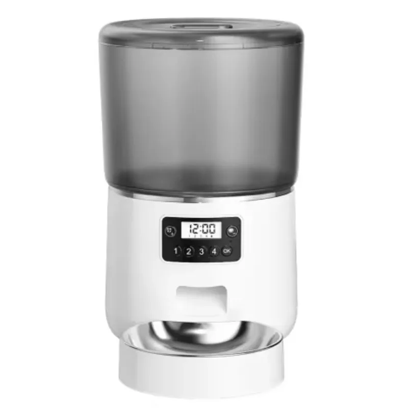 وحدة تغذية القطط WiFi سعة 4 لتر للتغذية عن بعد، وحدة تغذية الطعام الذكية للتغذية عن بعد، مغذيات القطط الأوتوماتيكية الذكية