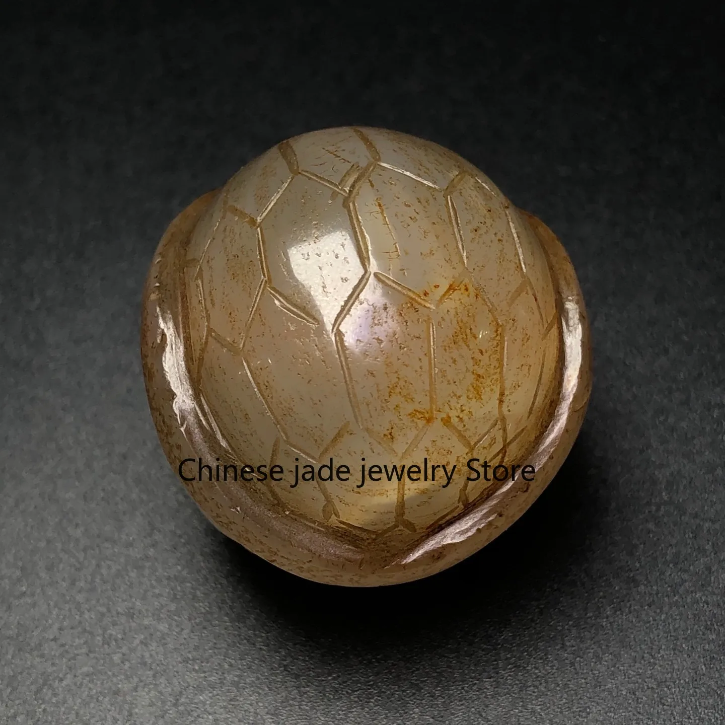 Rare Tibetan Buddhism Agate Turtle Back Dzi Bead Amulet Necklace Pendant Z3212