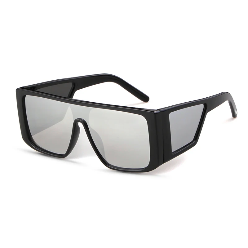 STORY Fashion Wide Legged Shield Sunglasses Women Men Luxury Brand Designer Futurist Flat Top Leopard Square Sun Glasses S6938G