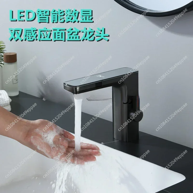 Ntelligent LED Digital Display, Cold and Hot Induction Hand Washing Basin, Infrared Water Dishwashing Handwashing Device