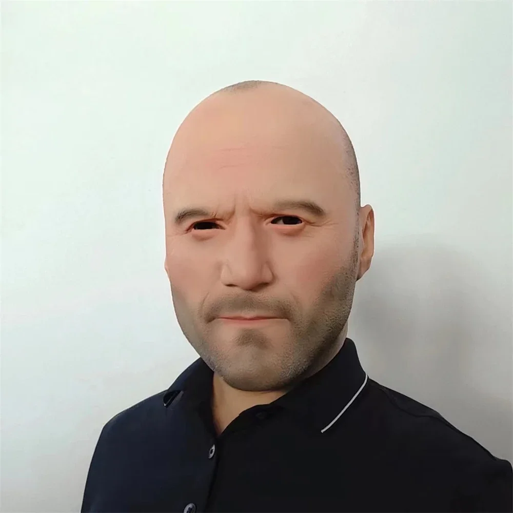 Jason Statham Maska Lateksowa Realistyczna Maska Łysa Halloween Maska Karnawałowa Film Kostium Cosplay Pełna Głowa Nakrycie Głowy Rekwizyt