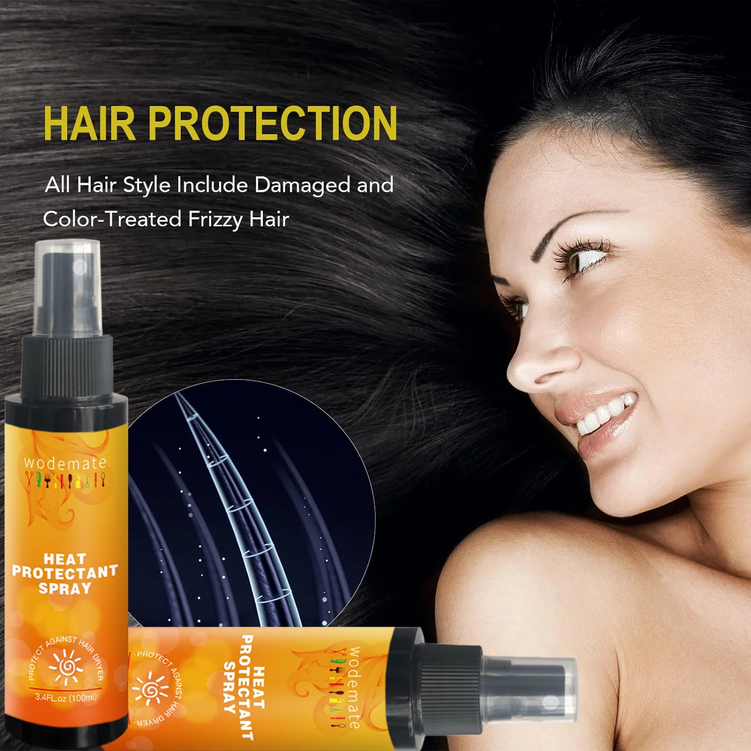 Hair heat protectant spray Leave-in Heat Primer Thermal Quick Dry Lace Glue Waterproof Lace Tint Spray for Wigs Adhesives