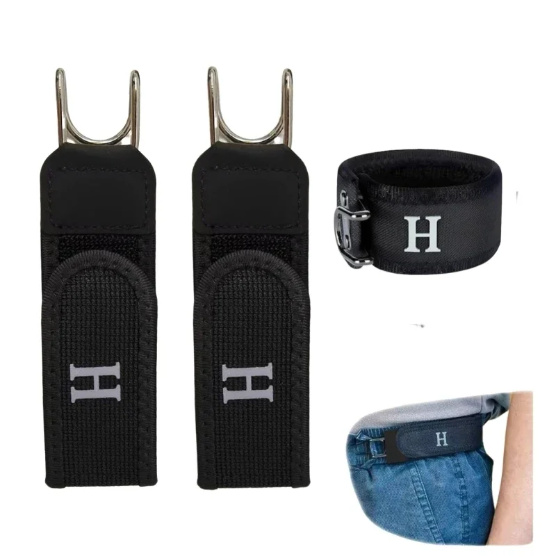 Functional Metal Hook Stretch Waistband, Unisex Buckle-Less Stretch Invisible Waistband Closure for Outdoor Work & Daily Carry