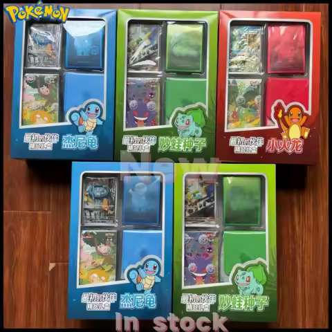 100% Original Simplified Chinese Version Pokemon Trading Cards Ptcg First Partner Gift Box Charmander Squirtle Bulbasaur Card