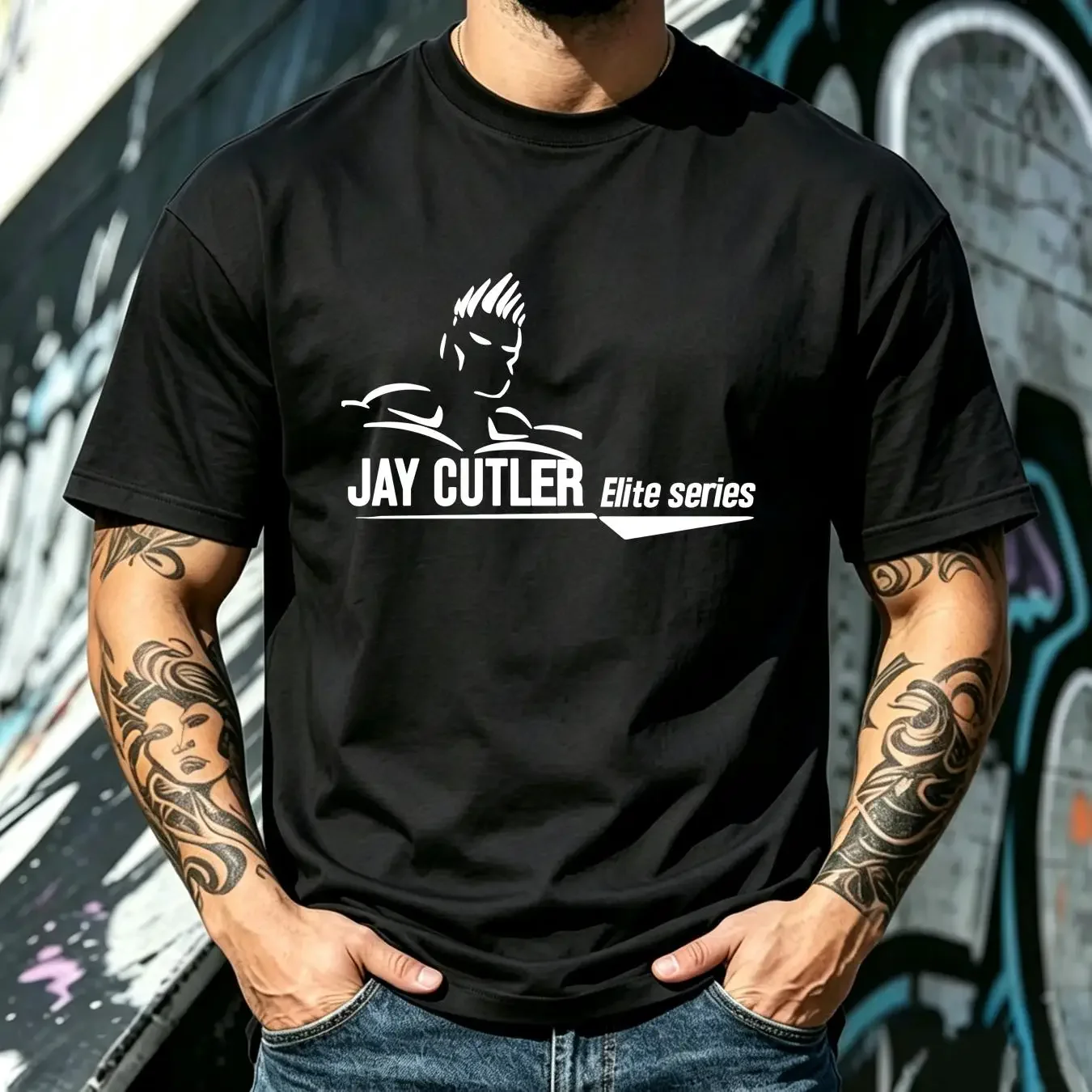 washed T Shirt Bodybuilding Fitness Palestra' Jay Cutler Elite Series' long or short sleeves vintage Washed Versatile graphic