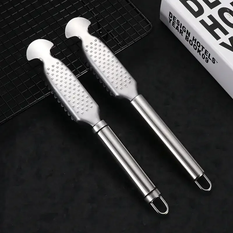 

Stainless Steel Fish Scale Scraper & Belly Knife Kitchen Multi-use Grater for Ginger/Garlic Home & Street Vendor Scraper Tools