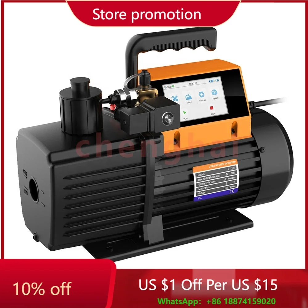 

12 CFM Vacuum Pump 2 Stage Intelligent HVAC Vacuum Pump App Control R410a for Air Conditioner Refrigerant Air Tool