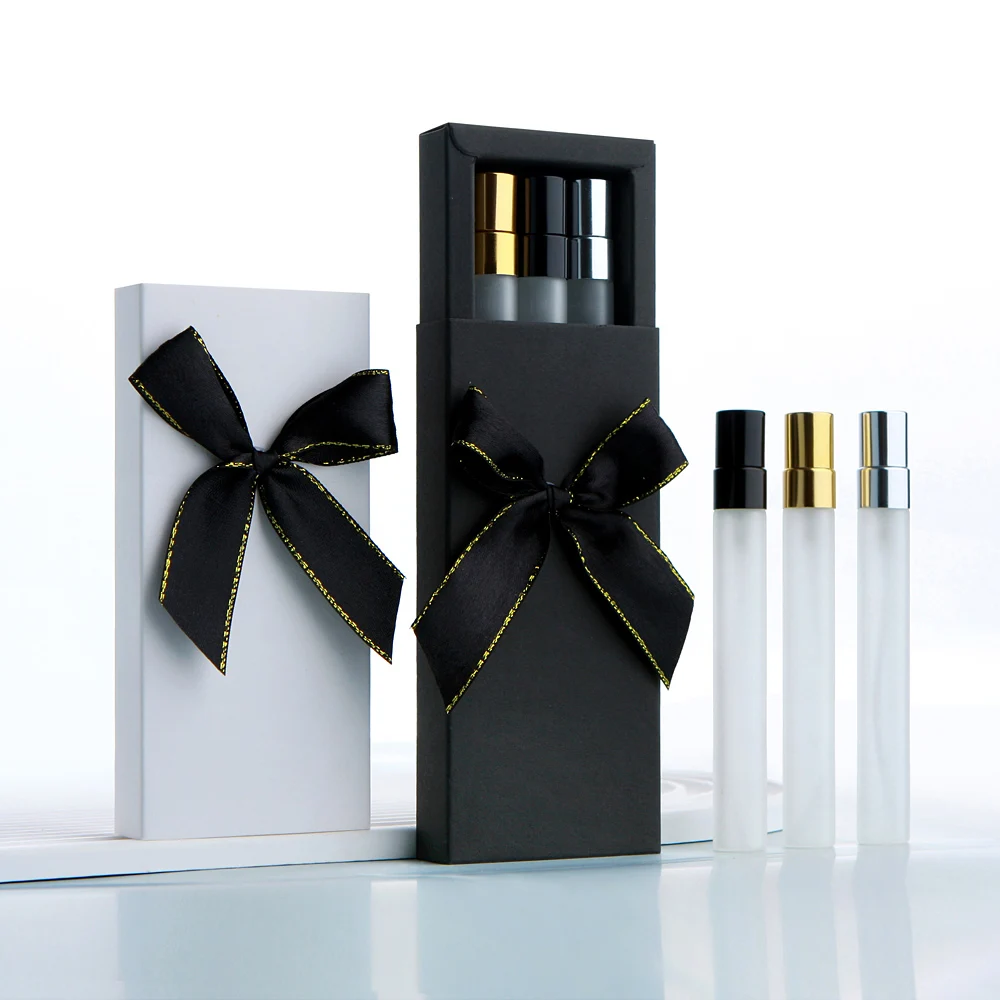 20 Stks/partij 10Ml Parfum Flessen 3 Pack Parfum Doos Verstuiver Vorst Glsss Spray Flessen Voor Sample Gift Hervulbare Spuit