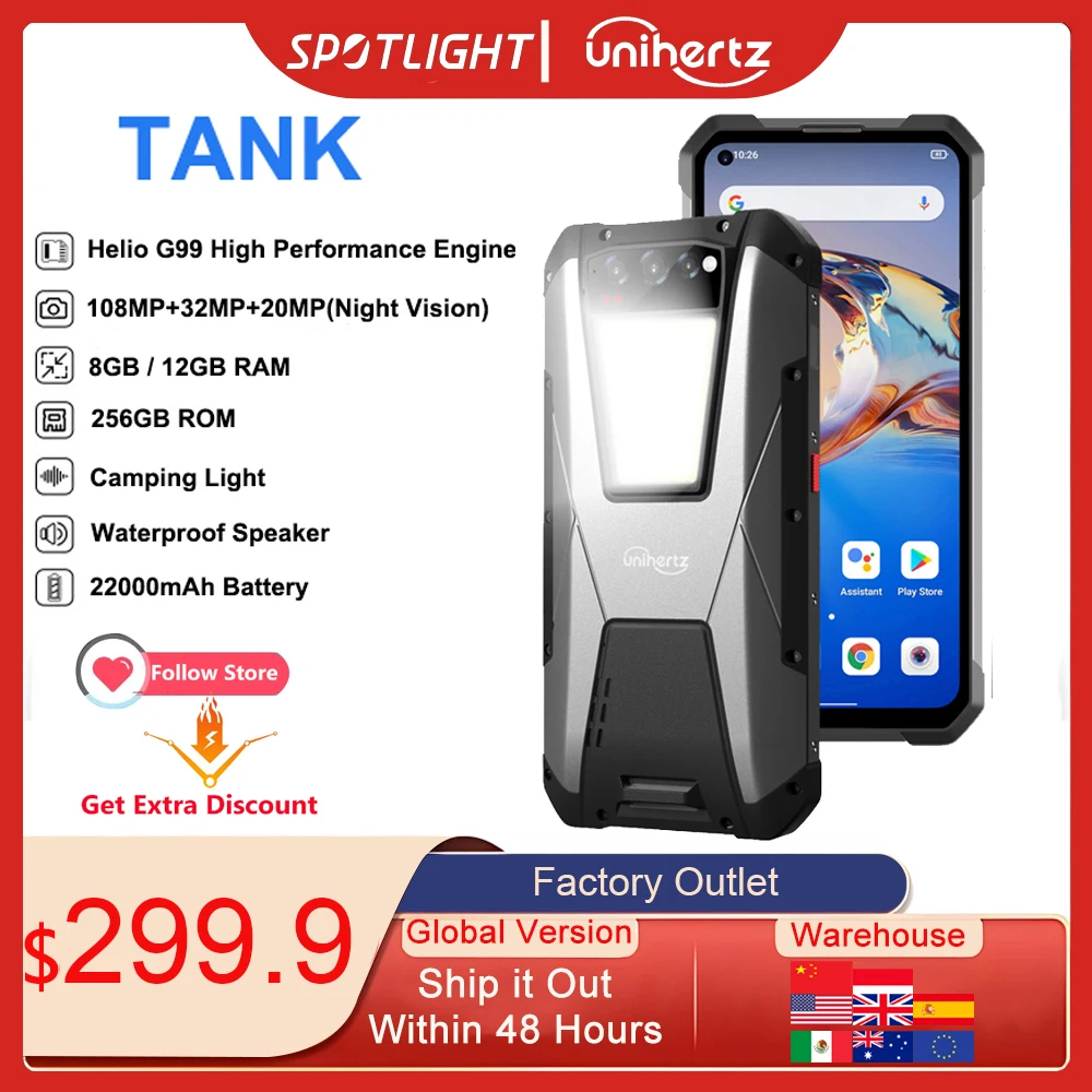 tanque unihertz smartphone robusto celular celular visao noturna android 12 108mp g99 22000mah 8gb 12gb 256gb 01