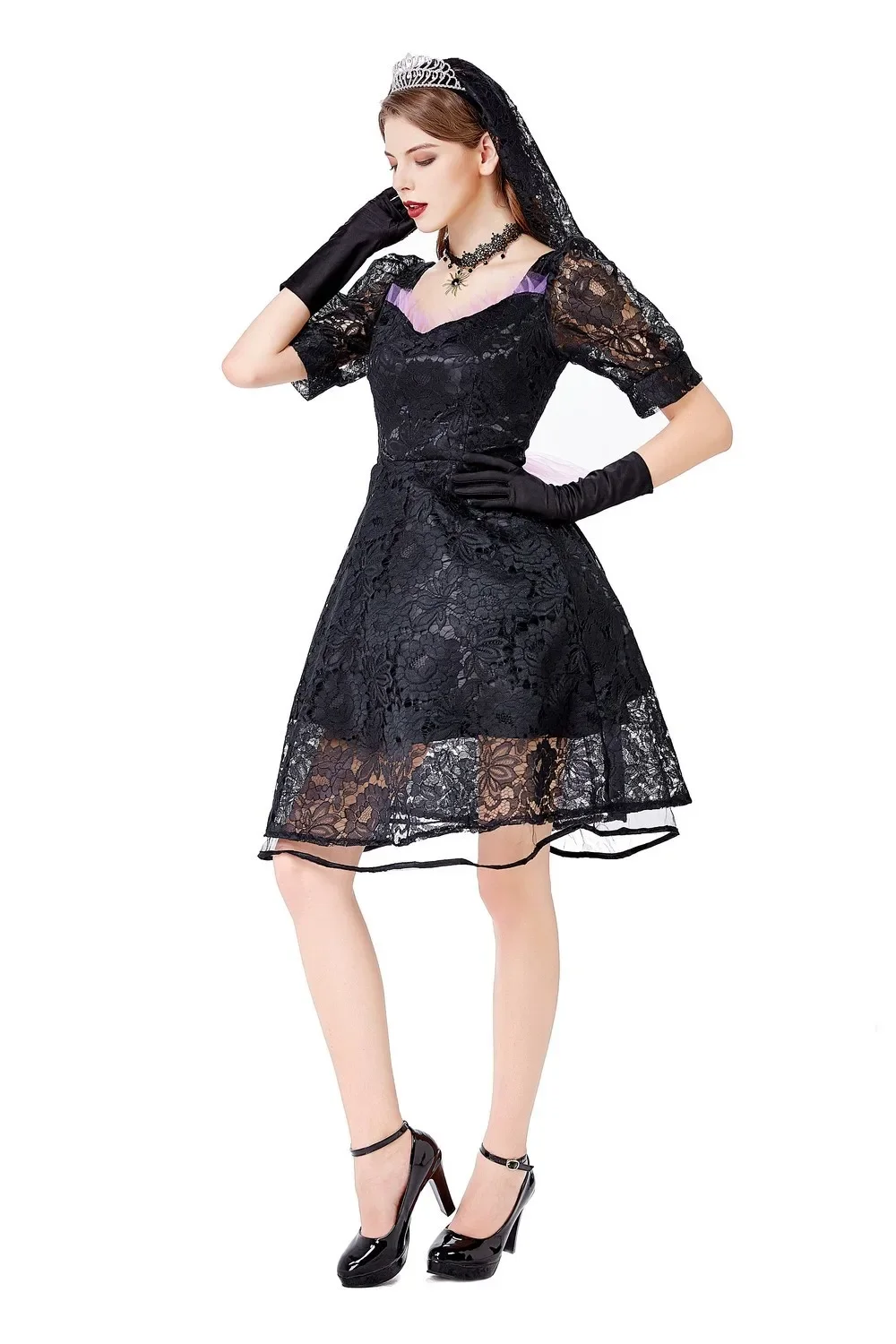 Geist Braut Halloween Karneval Kostüm Frauen Cosplay unregelmäßige Spitze Kleider mittelalter liche viktoria nische Kleider Zombie Braut Vestidos