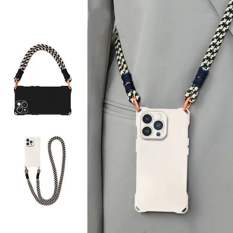 Crossbody Necklace Cord Lanyard Phone Case For iPhone 15 16 14 13 12 11 Pro Max 15 Plus XR X XS Soft Cover