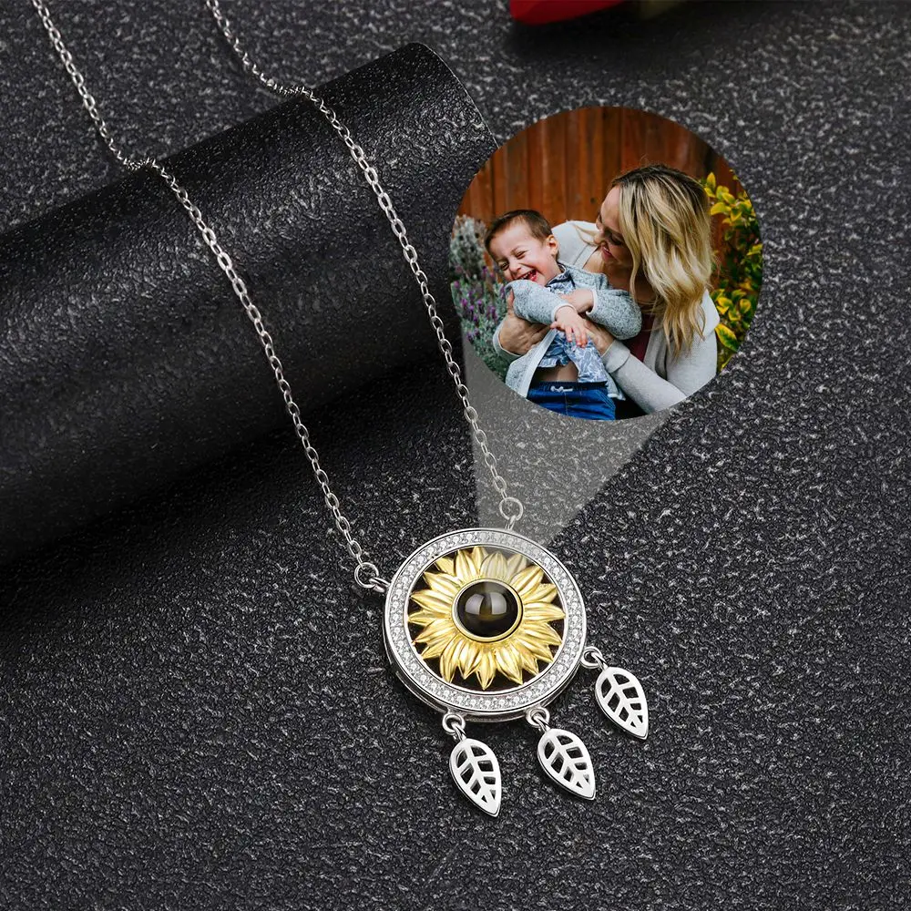 Custom Photo Necklaces S925 Silver Personalized Projection Photo Necklace for Women Mother Lover Jewelry Valentine's Day Gift
